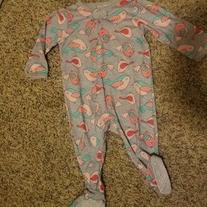 Carters 12 month baby infant girls zip up onesie